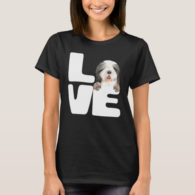 T-shirt J'Aime Mon Chien Collie Embarqué (Devant)
