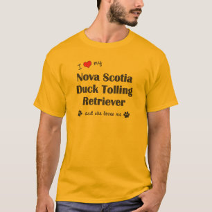 T-shirt J'aime mon chien d'arrêt de tintement de canard d