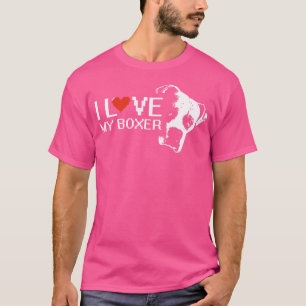T-shirt J'Aime Mon Chien De Boxer Pour Amoureux des chiens