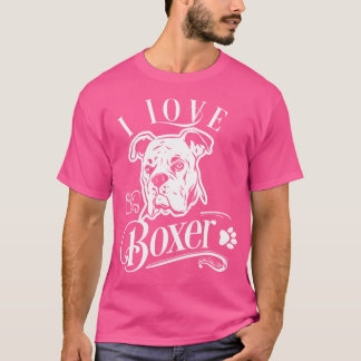 T-shirt J'Aime Mon Chien De Chemise De Boxer Et Les Amateu