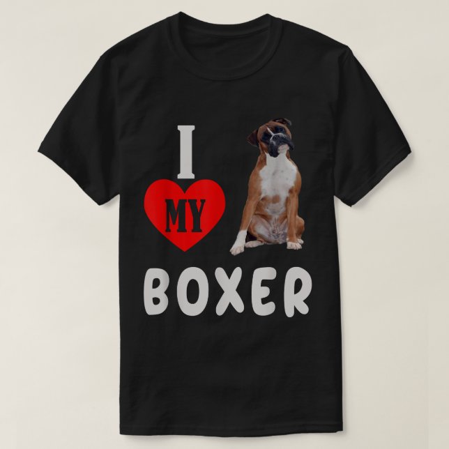 T-shirt J'aime mon chien de garde animal de compagnie Love (Design devant)
