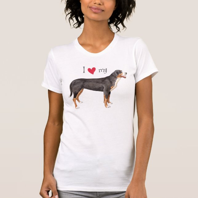 T-shirt J'aime mon chien de montagne suisse (Devant)