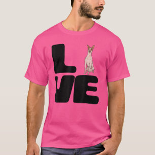 T-shirt J'aime mon chien de Terrier sans cheveux américain