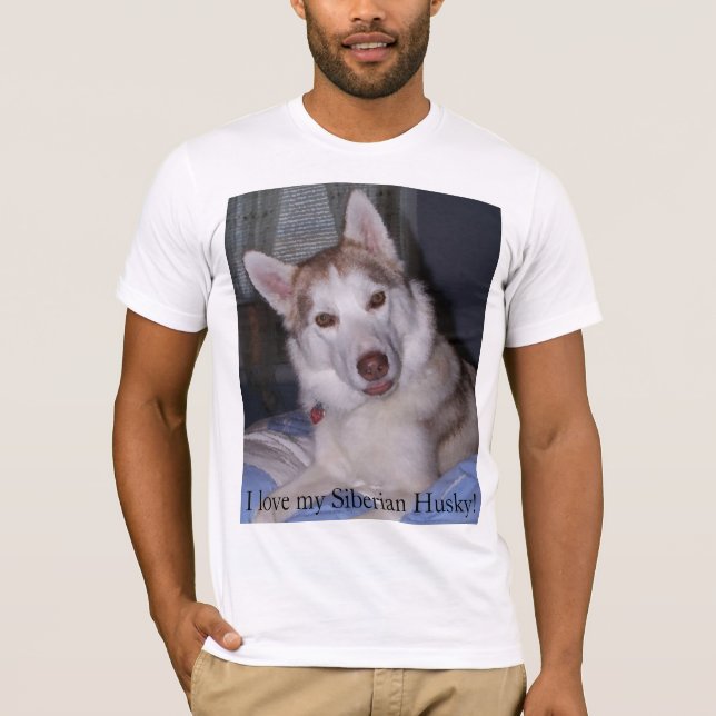 T-shirt J'aime mon chien de traîneau sibérien ! (Devant)