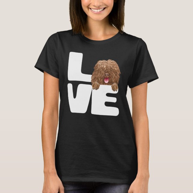 T-shirt J'aime mon chien d'eau espagnol (Devant)