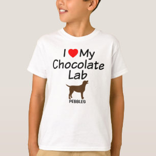 T-shirt J'Aime Mon Chien Du Laboratoire De Chocolat
