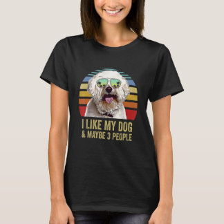 T-shirt J'aime mon chien et peut-être 3 personnes Bichons