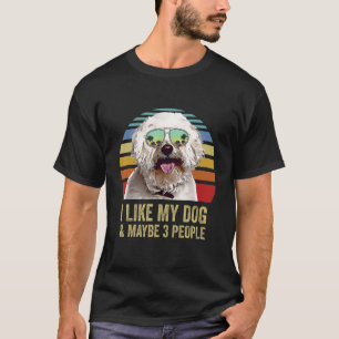T-shirt J'aime mon chien et peut-être 3 personnes Bichons