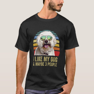 T-shirt J'aime mon chien et peut-être 3 personnes  Bichons