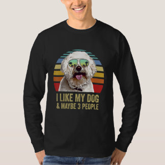 T-shirt J'aime mon chien et peut-être 3 personnes Bichons