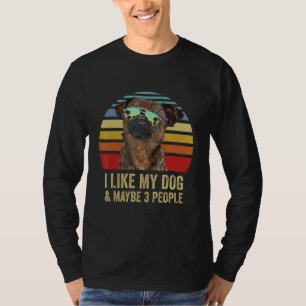 T-shirt J'aime mon chien et peut-être 3 personnes Griffon