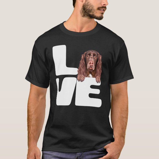 T-shirt J'aime mon chien Field Spaniel (Devant)