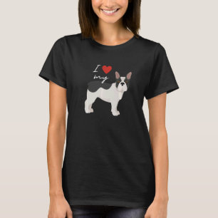 T-shirt J'aime mon Chien Français Noir & Blanc
