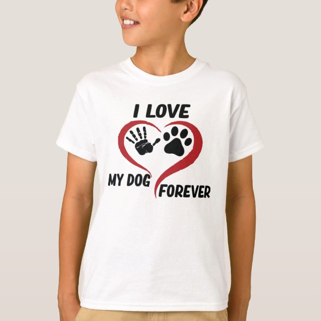 T-shirt J'aime mon chien jeter l'oreiller (Devant)