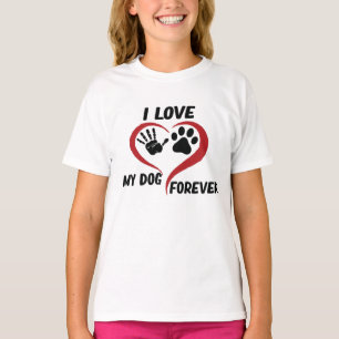 T-shirt J'aime mon chien jeter l'oreiller