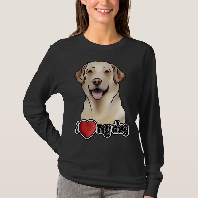 T-shirt J'aime mon chien Labrador Retriever (Devant)