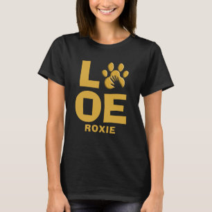 T-shirt J'aime Mon chien Maman Paw Pet Pet Pet Personnalis