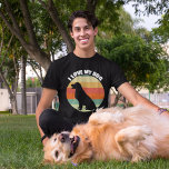 T-shirt J'Aime Mon Chien Mignonne Golden Retriever Sunset<br><div class="desc">J'Aime Mon Golden Retriever. Un cadeau amoureux des chiens mignon pour un propriétaire d'un récupérateur d'or ou d'un récupérateur du Labrador. Beau vétérinaire présent avec une jolie image de coucher de soleil rétro et une silhouette de chiot cool du meilleur animal.</div>