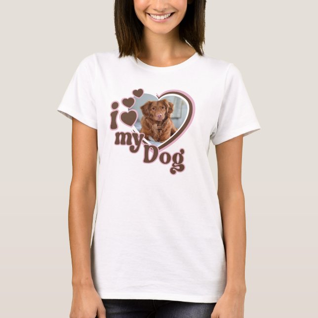 T-shirt J'Aime Mon Chien Personnalisé (Devant)