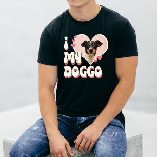 T-shirt J'aime mon chien photo de coeur