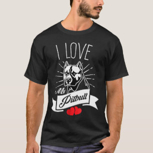 T-shirt J'aime mon chien Pit Bull Pitbull