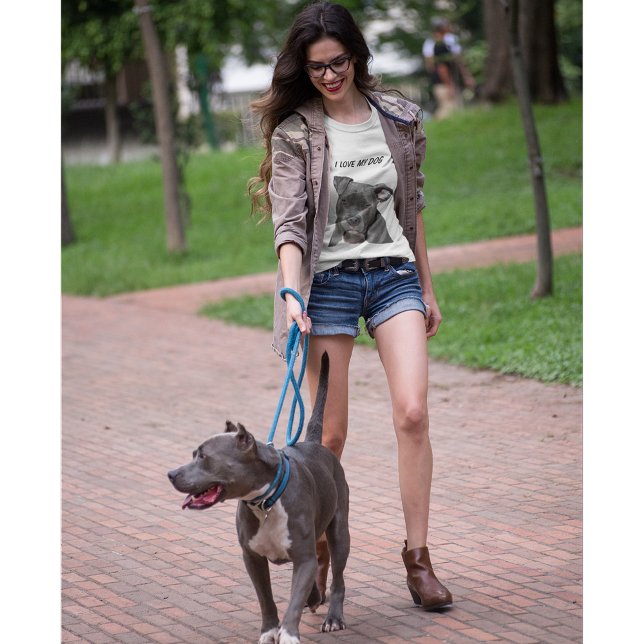 T-shirt J'Aime Mon Chien Pitbull (Créateur téléchargé)