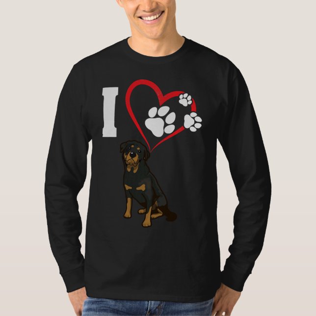 T-shirt J'aime mon chien Rottweiler 16 (Devant)
