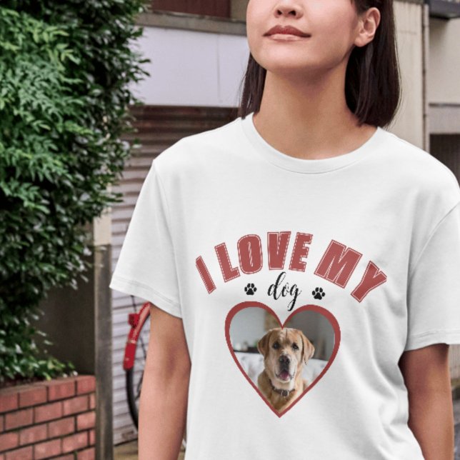 T-shirt J'aime mon chien rouge Amoureux des chiens personn (Créateur téléchargé)