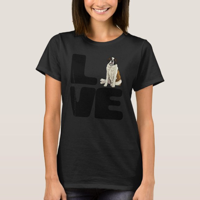 T-shirt J'aime mon chien Saint-Bernard (Devant)
