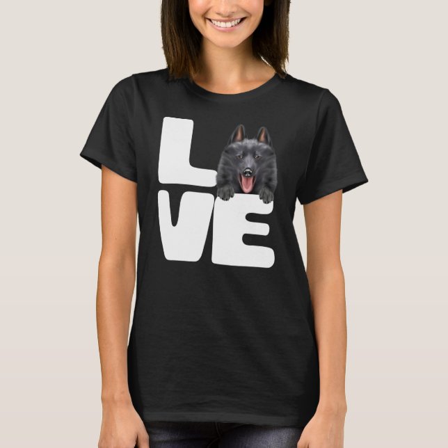 T-shirt J'Aime Mon Chien Schipperke (Devant)