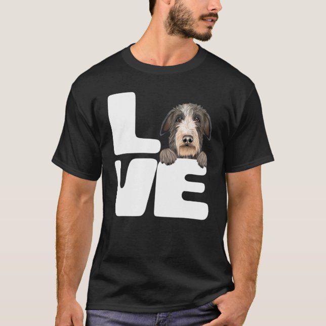T-shirt J'aime mon chien Scottish Deerhound (Devant)