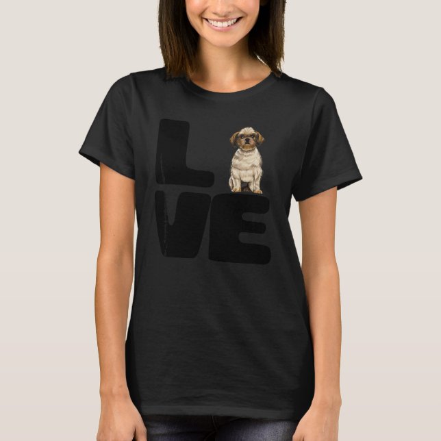 T-shirt J'aime mon chien Shih Tzu (Devant)