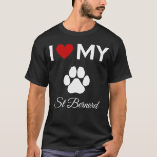 T-shirt J'aime mon chien St Bernard texte personnalisé