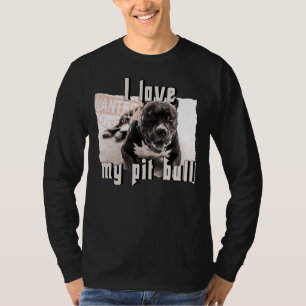 T-shirt J'Aime Mon Chien Taureau Pot