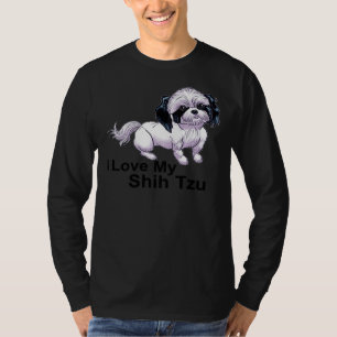 T-shirt J'Aime Mon Chih Tzu Cute Shih Tzu Pour Maman Da