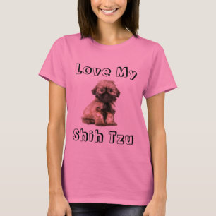 T-shirt J'aime mon chih Tzu Tee - shirt de chiots