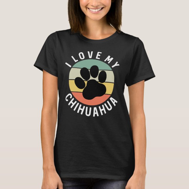 T-shirt J'Aime Mon Chihuahua (Devant)