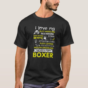 T-shirt J'Aime Mon Chiot Boxer Butt Wiggling Funny Boxer D