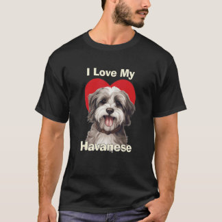 T-shirt J'aime mon chiot havanais
