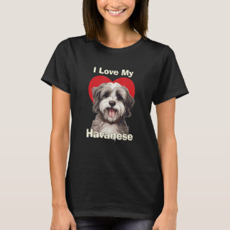 T-shirt J'aime mon chiot havanais