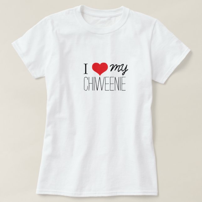 T-shirt J'aime mon Chiweenie (Design devant)