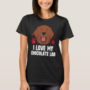 T-shirt J'Aime Mon Chocolat Lab Cute Labrador Crew Dog Ow