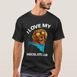 T-shirt J'aime mon chocolat Labo Labrador propriétaire chi