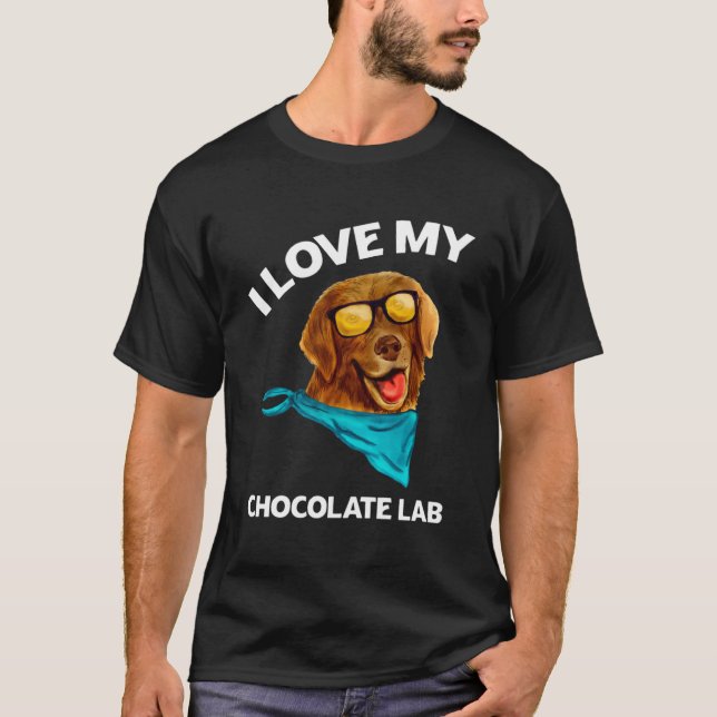 T-shirt J'aime mon chocolat Labo Labrador propriétaire chi (Devant)