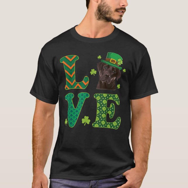 T-shirt J'Aime Mon Chocolat Labrador St Patrick S Day Chie (Devant)