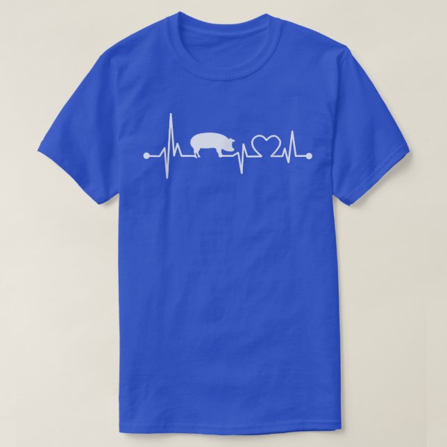 T-shirt J'aime mon cochon Coeur Valve EKG Heartbeat Funny  (Design devant)