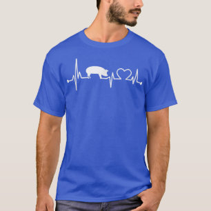 T-shirt J'aime mon cochon Coeur Valve EKG Heartbeat Funny