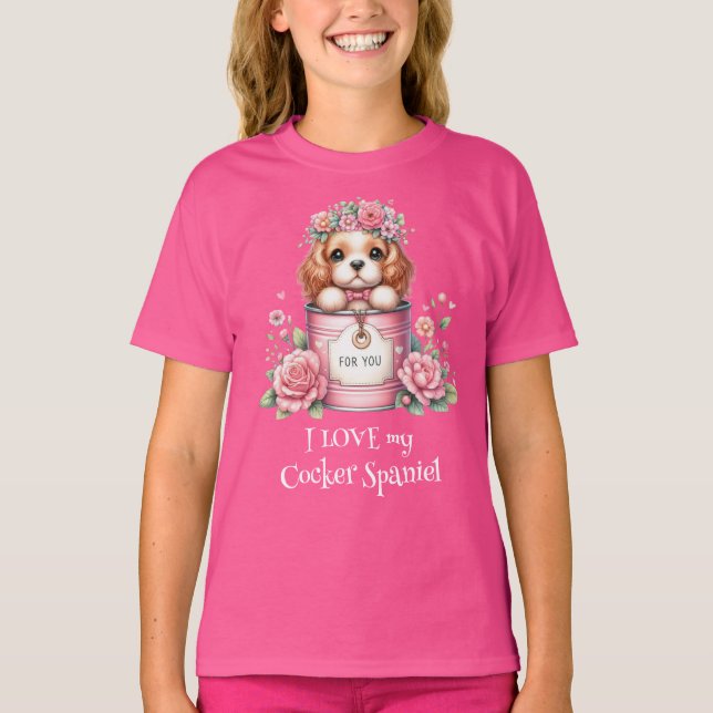T-shirt J'AIME mon Cocker Spaniel (Devant)