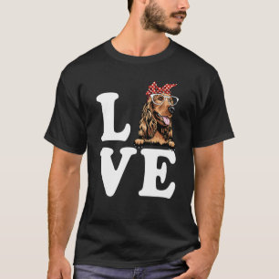 T-shirt J'Aime Mon Cocker Spaniel Bandana Lunettes de sole