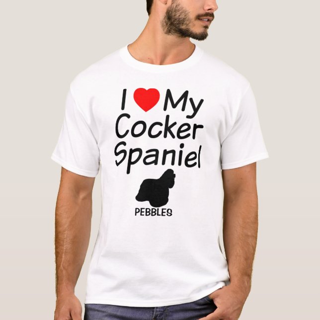T-shirt J'Aime Mon Cocker Spaniel Dog (Devant)